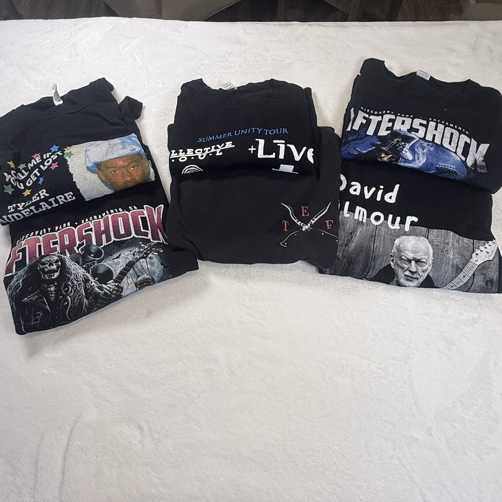Lot 6 Concert Tour T-Shirts Tyler Creator Aftershock David Gilmour Rock Rap 2XL